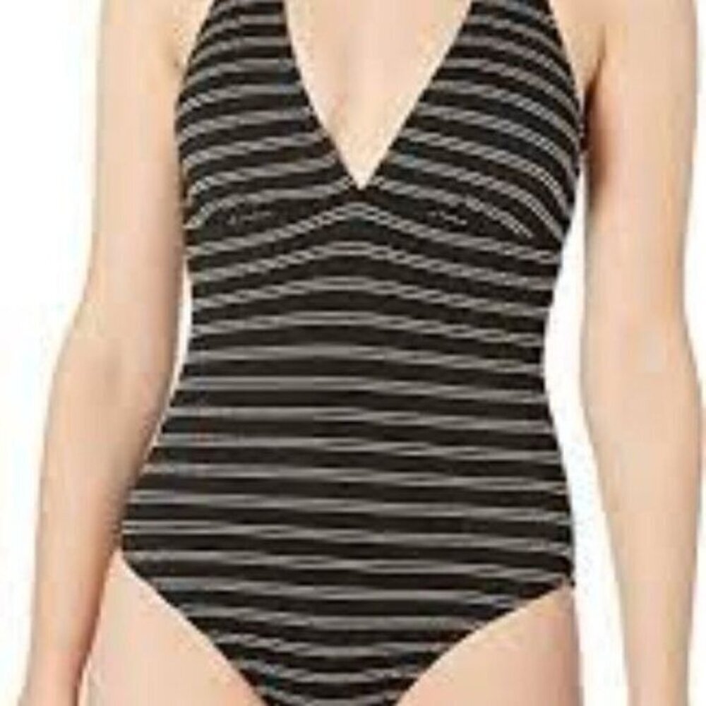 Chaps Women's Halter Mio One Piece Swimsuit - Size 8